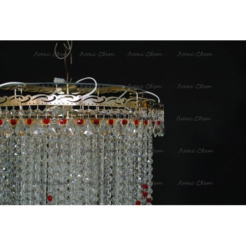 Люстра Вьюга длинная красная в Химках Гусь Хрустальный