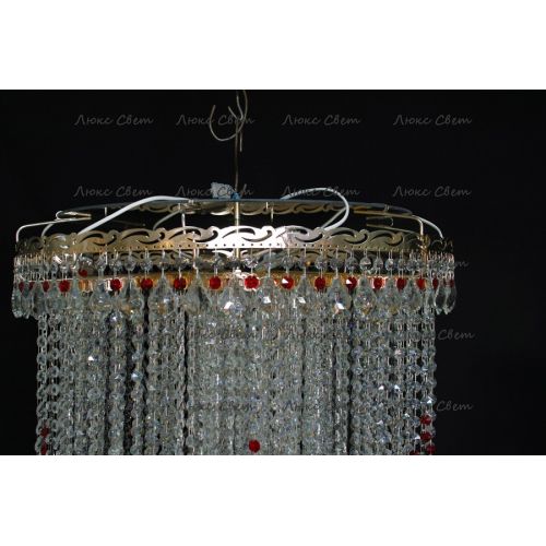 Люстра Вьюга длинная красная в Химках Гусь Хрустальный