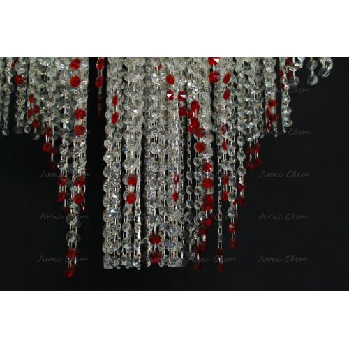 Люстра Вьюга длинная красная в Химках Гусь Хрустальный