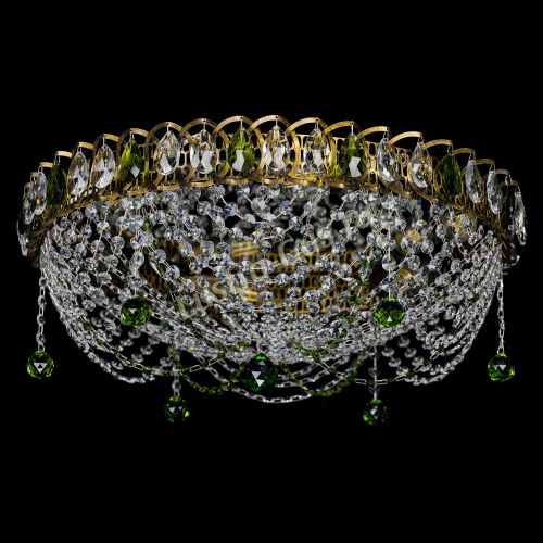 Люстра Жасмин №1 под бронзу зеленая в Химках Гусь Хрустальный
