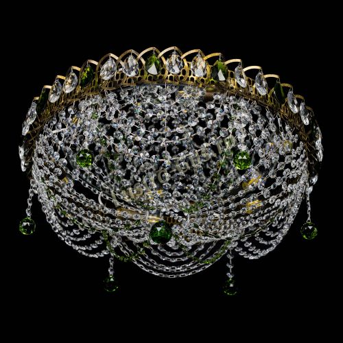 Люстра Жасмин №1 под бронзу зеленая в Химках Гусь Хрустальный