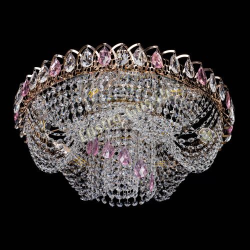 Люстра Жасмин Каскад розовый в Химках Гусь Хрустальный
