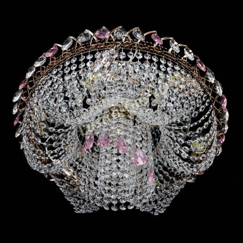 Люстра Жасмин Каскад розовый в Химках Гусь Хрустальный