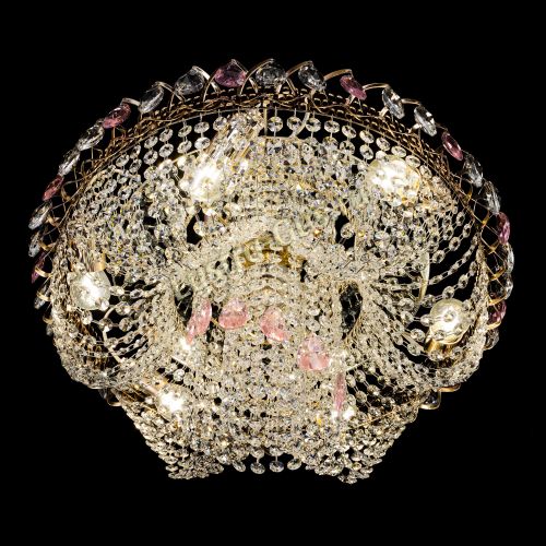 Люстра Жасмин Каскад розовый в Химках Гусь Хрустальный