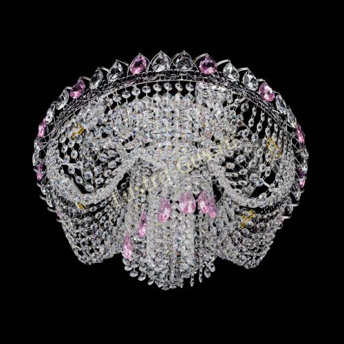 Люстра Жасмин Каскад розовый в Химках Гусь Хрустальный