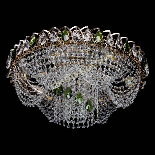 Люстра Жасмин Каскад зеленый в Химках Гусь Хрустальный