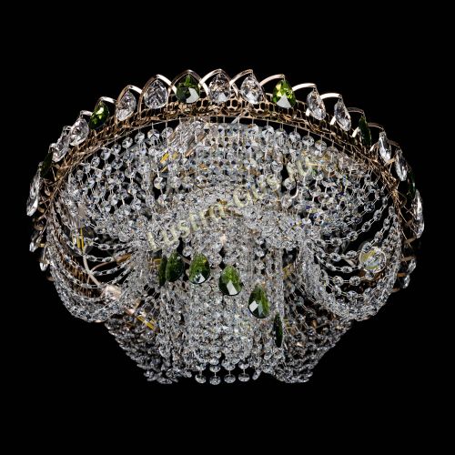 Люстра Жасмин Каскад зеленый в Химках Гусь Хрустальный