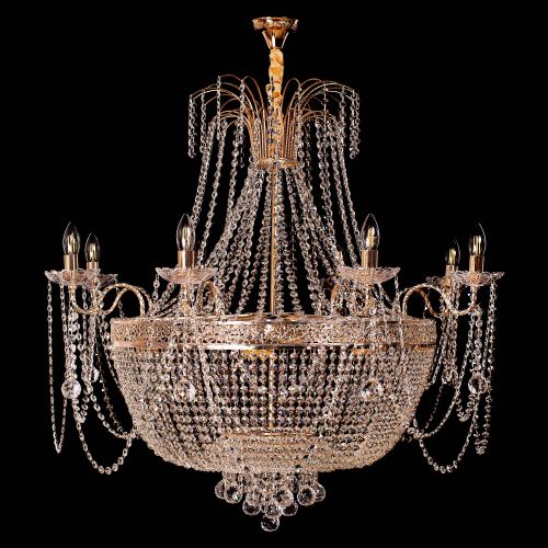 Люстра Валенсия №10 - 16 ламп рожковая в Химках Гусь Хрустальный