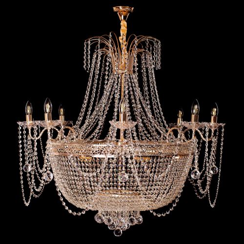 Люстра Валенсия №10 - 16 ламп рожковая в Химках Гусь Хрустальный